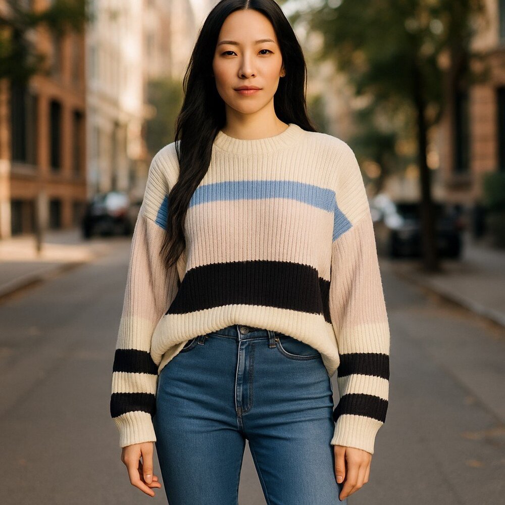 NWT Sanctuary X Anthropologie Multicolored Striped Sweater Large